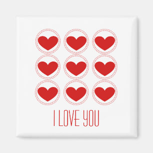 Aimant Mod Coeurs Aimer Magnet, Rouge