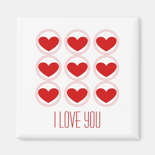 Aimant Mod Coeurs Aimer Magnet, Rouge (Devant)