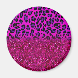 Aimant Mode moderne rose violet Parties scintillant Leopa