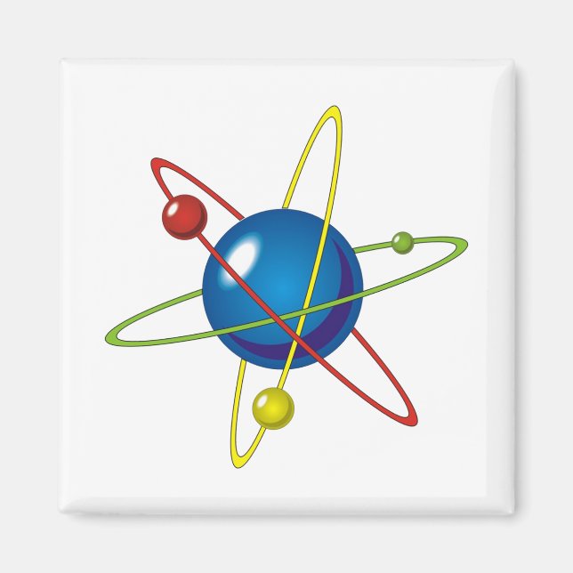 Aimant Modèle coloré de l'Atom (Devant)