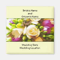 Modèle d'aimant de cadeau de mariage floral