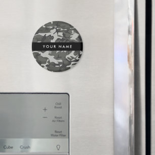 Aimant Modèle de camouflage gris, Votre nom, Personnalise