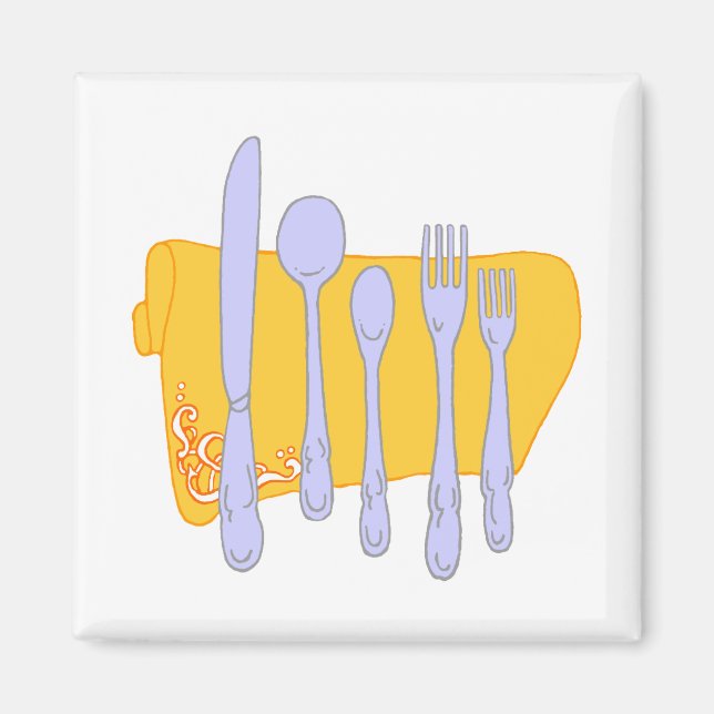 Aimant Modèle de conception de Cuisine Dinnerware (Devant)