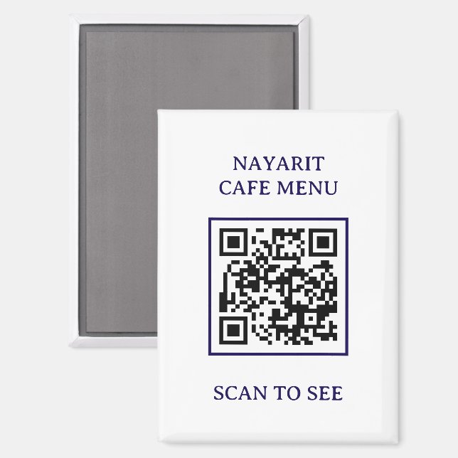 Aimant Modèle de menu numérique avec code QR (Recto/Verso)