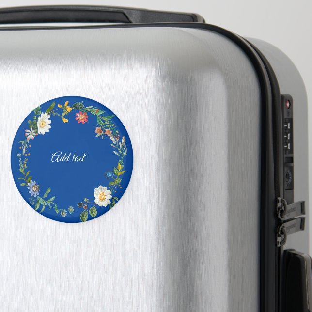 Aimant Modèle de texte Floral Wreath (In Situ (Bagages))