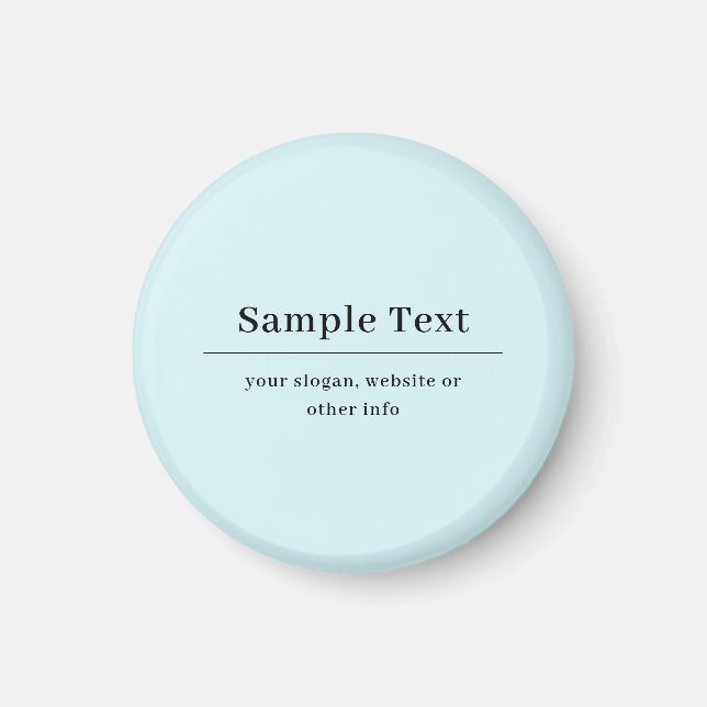 Aimant Modèle de texte simple et élégant | Bleu Clair (Devant)