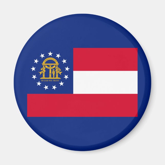 Aimant Modèle du drapeau de l'État de Géorgie (Devant)