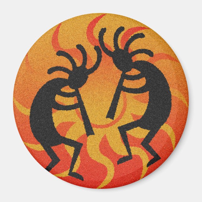 Aimant Modèle du Sud-Ouest Tribal Sun Kokopelli (Devant)