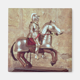 Aimant Modèle d'un cheval et d'un cavalier bardés, c.16