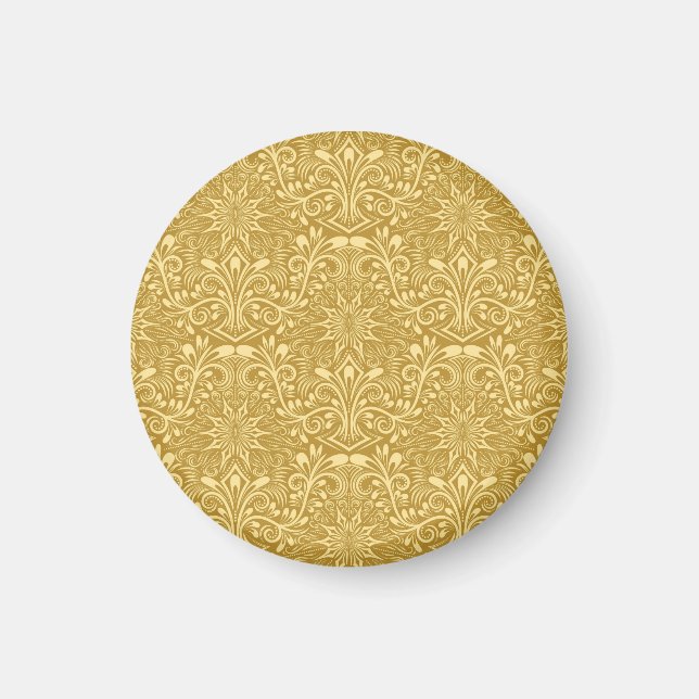 Aimant Modèle Floral Baroque Damas d'or (Devant)