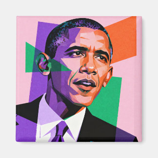 Aimant Modern Geometric Portrait of Barack Obama