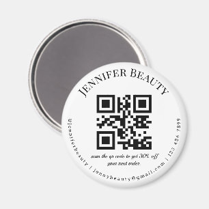 Aimant modern qr code small business beauty salon trendy