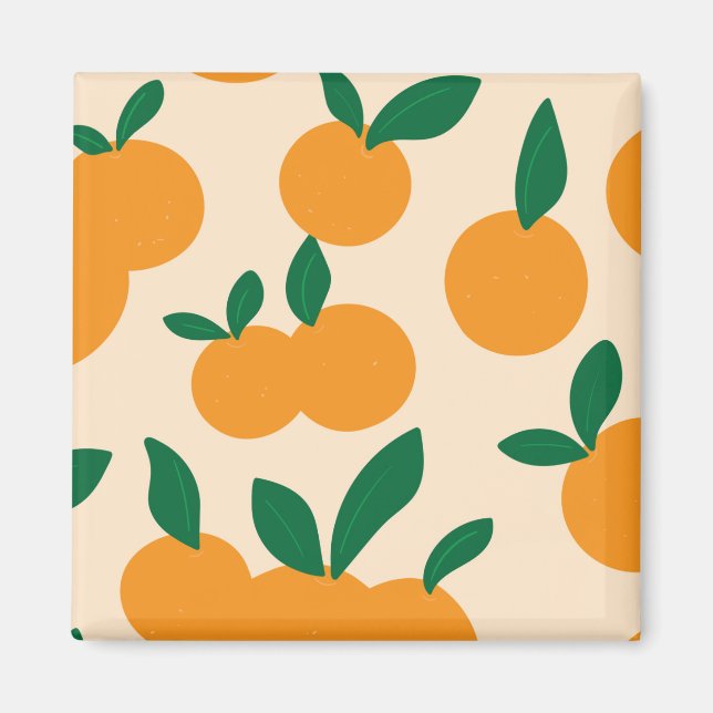 Aimant Modern Stylish Citrus Fruit Oranges Pattern (Devant)