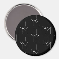 Moderne 2 Initiales Motif | Noir & Blanc