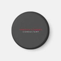 Moderne Black Grey Red Professionnel Votre nom