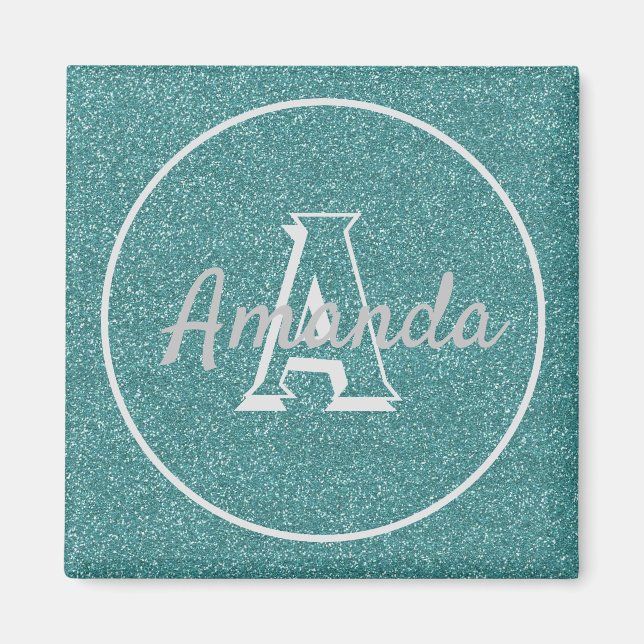 Aimant Moderne Cute tendance Turquoise Parties scintillan (Devant)