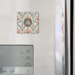 Aimant Moderne Elégant Botanique Rose Floral Damask