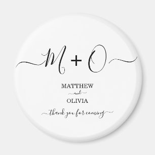 Aimant Moderne Élégante calligraphie Monogramme Mariage