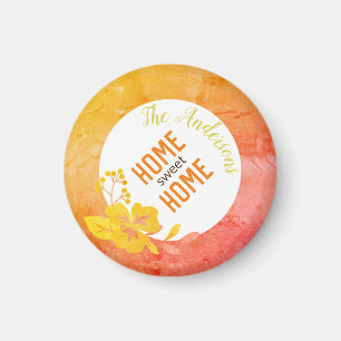 Aimant Moderne Floral Accueil Doux Coloré Orange Jaune
