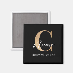 Aimant Moderne Monogramme Initial C & Nom Personnel