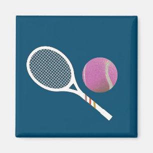 Aimant Moderne Pink Tennis Ball Retro Racket