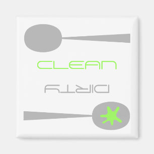 Aimant moderne propre ou sale pour lave-vaisselle.