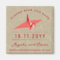 Moderne Zen Origami Grue Papier Rouge Sauvez La Da
