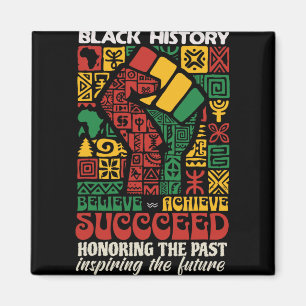 Aimant Mois de l'histoire des Noirs Africain Croire Réuss