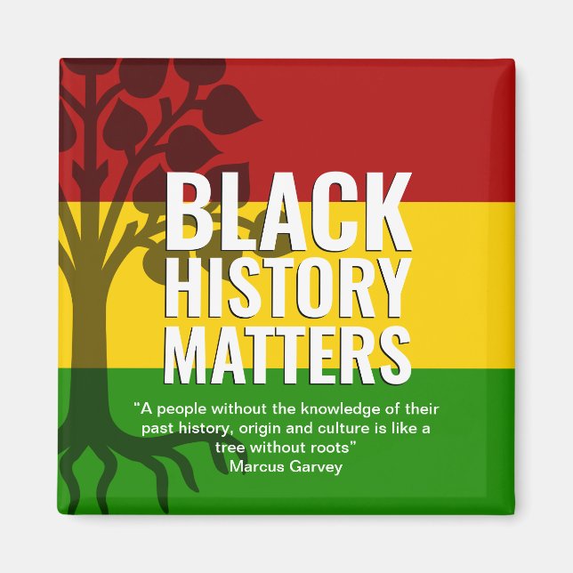 Aimant Mois de l'histoire noire MARCUS GARVEY Citation BH (Devant)