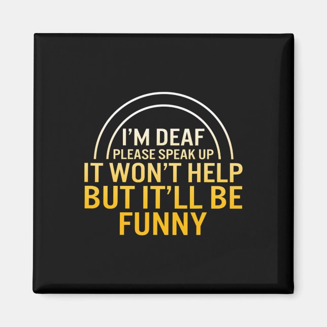 Aimant Mois de sensibilisation Je suis Sourd S'il vous pl (Devant)