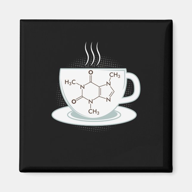 Aimant Molécule de caféine chimique (Devant)