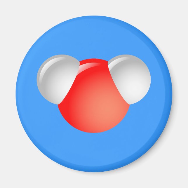 Aimant Molécule d'eau H2O (Devant)