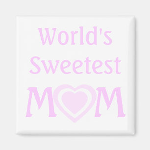 Aimant MOM le plus doux au monde avec Coeurs d'Amour Rose