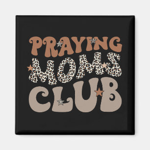 Aimant Moms Club Leopard Christian Mama Fête des mères