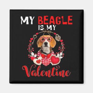 Aimant Mon Beagle est mon Valentin Amoureux de chien drôl