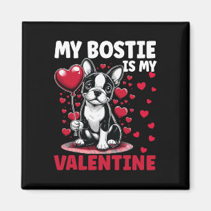 Aimant Mon Bostie Est Mon Valentine Boston Terrier Dog Va