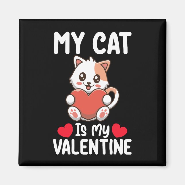 Aimant Mon Chat Est Ma Saint Valentin Amoureux Des Animau (Devant)