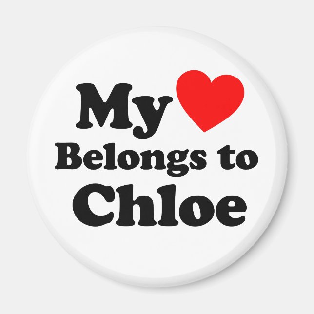 Aimant Mon coeur appartient à Chloe (Devant)