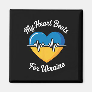 Aimant Mon cœur bat pour le drapeau ukrainien de l'Ukrain