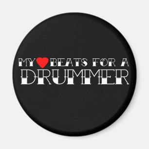 Aimant Mon coeur bat pour un batteur