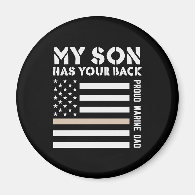 Aimant Mon Fils A Ton Dos Fier Marine Papa Usa Drapeau (Devant)