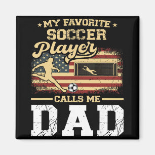 Aimant Mon Joueur De Football Favori M'appelle Papa Drape