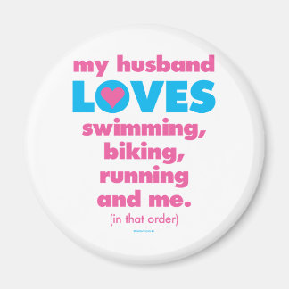 Aimant Mon Mari Aime Les Triathlons (Texte Seulement)