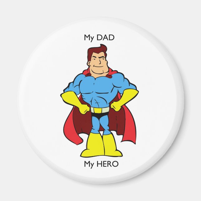 Aimant Mon papa Mon héros SuperHero (Devant)