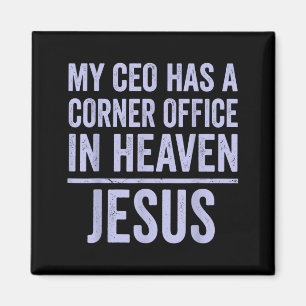 Aimant Mon PDG a un bureau d'angle au ciel Jésus foi