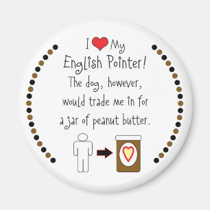 Aimant Mon Pointeur Anglais aime le beurre d'arachide