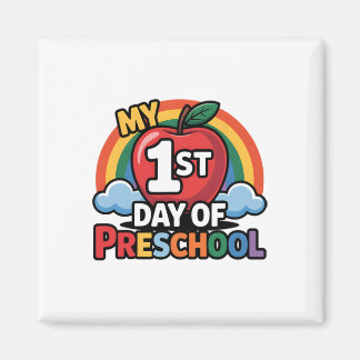 Aimant Mon premier jour d'école maternelle Rainbow Apple