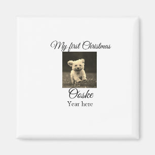 Aimant Mon premier Noël ajouter le nom de l'animal date a