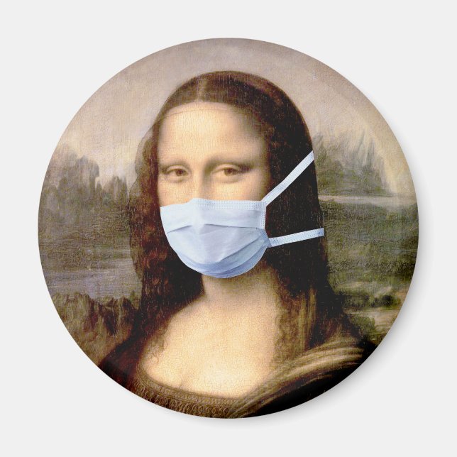 Aimant Mona Lisa au masque de Vinci (Devant)