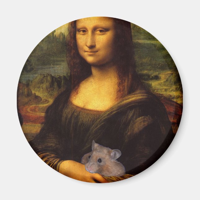 Aimant Mona Lisa Avec Hamster (Devant)